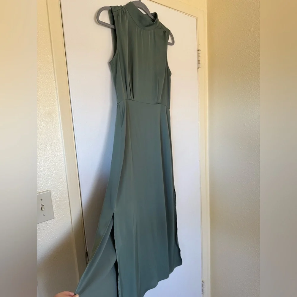 Elegant Teal Sleeveless Maxi Dress - Picture 3 of 5